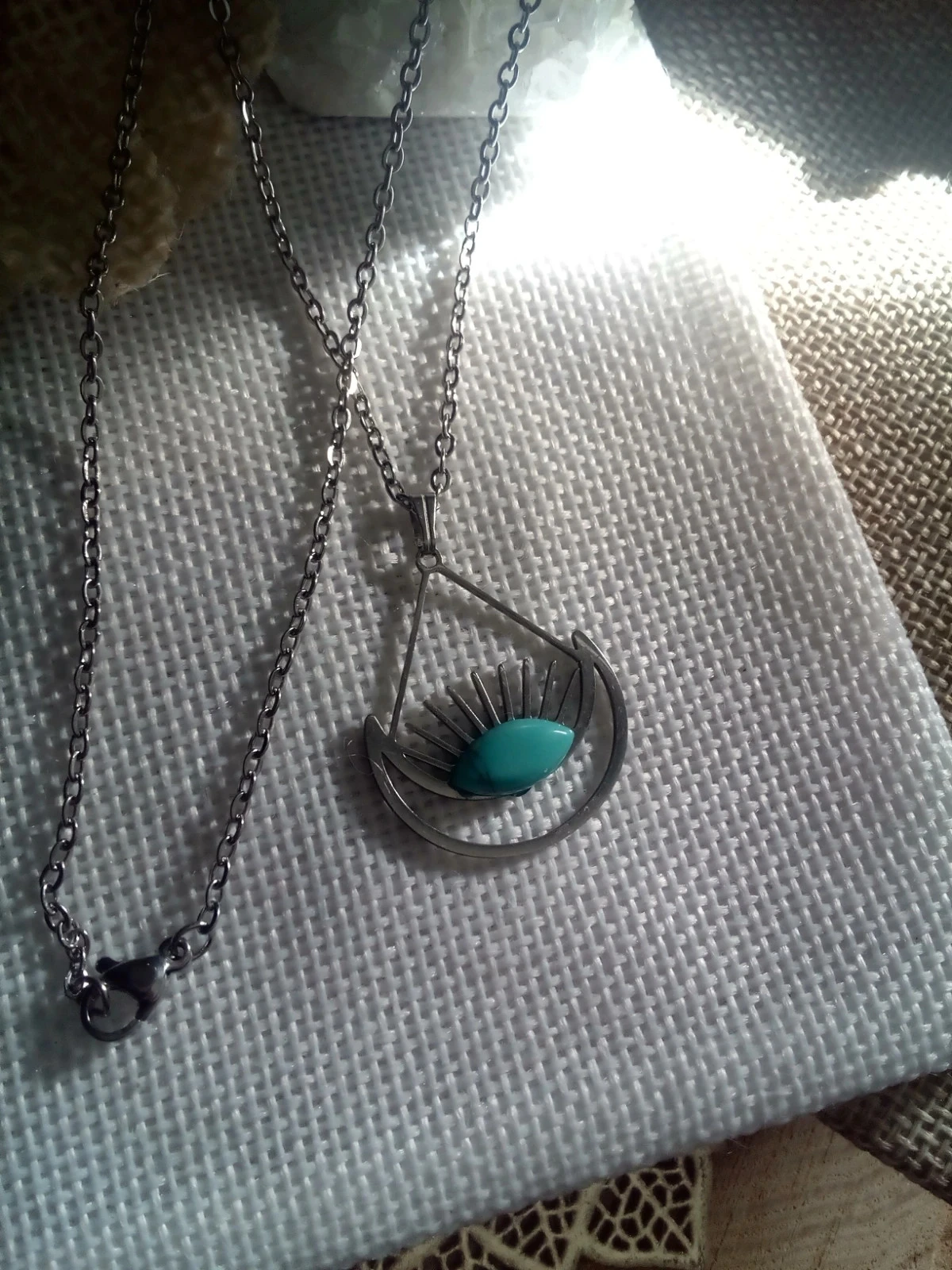 Collier oeil et pierre 🩵. – photo 2